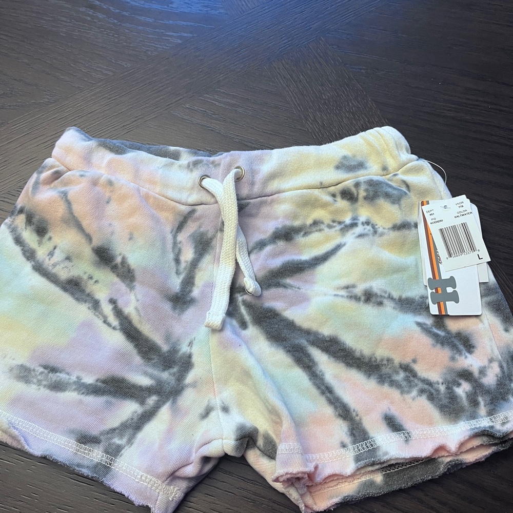 Vintage Havana Gray and Pink Tie-Dye Shorts